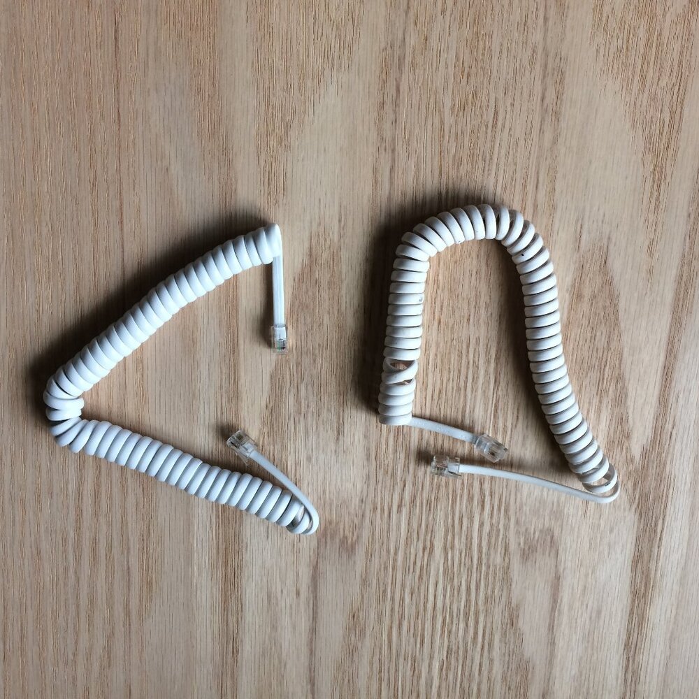 Handset Replacement Phone Cords - 2 White